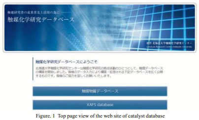 Figure. 1 Top page view of the web site of catalyst database