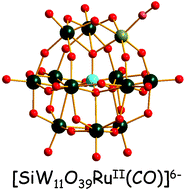 Graphical abstract: Carbonyl–ruthenium substituted -Keggin-tungstosilicate, [-SiW11O39RuII(CO)]6−: synthesis, structure, redox studies and reactivity
